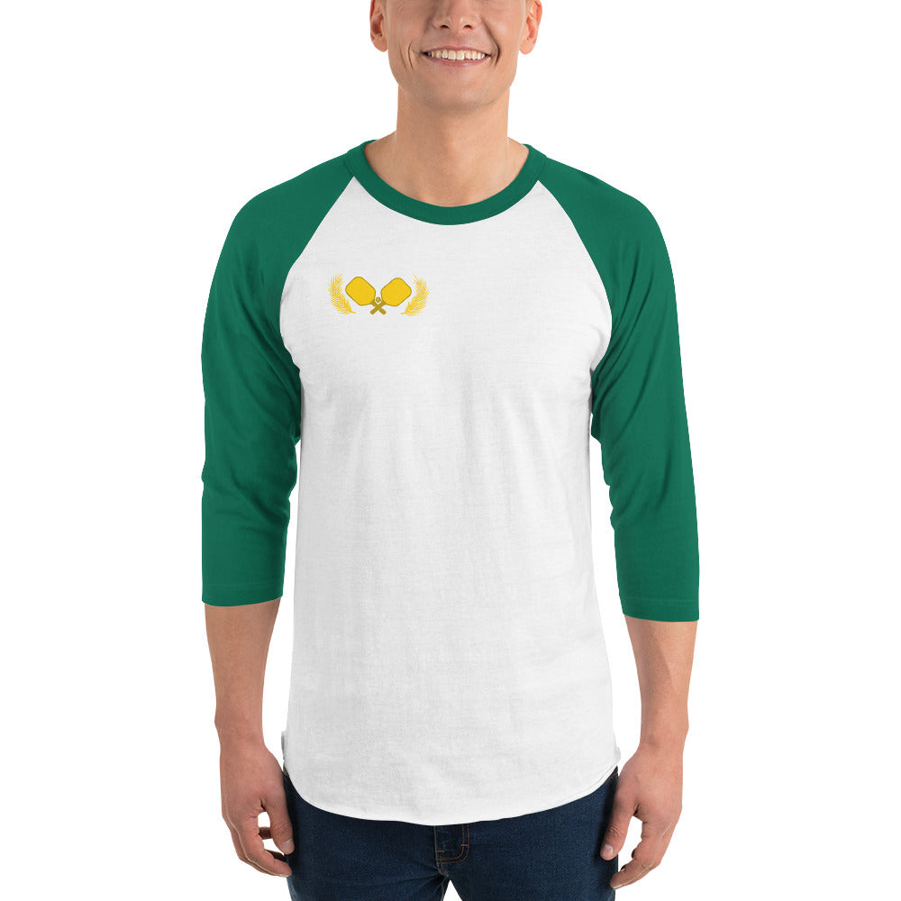 Men's Gold Pickleball 3/4 sleeve raglan shirt