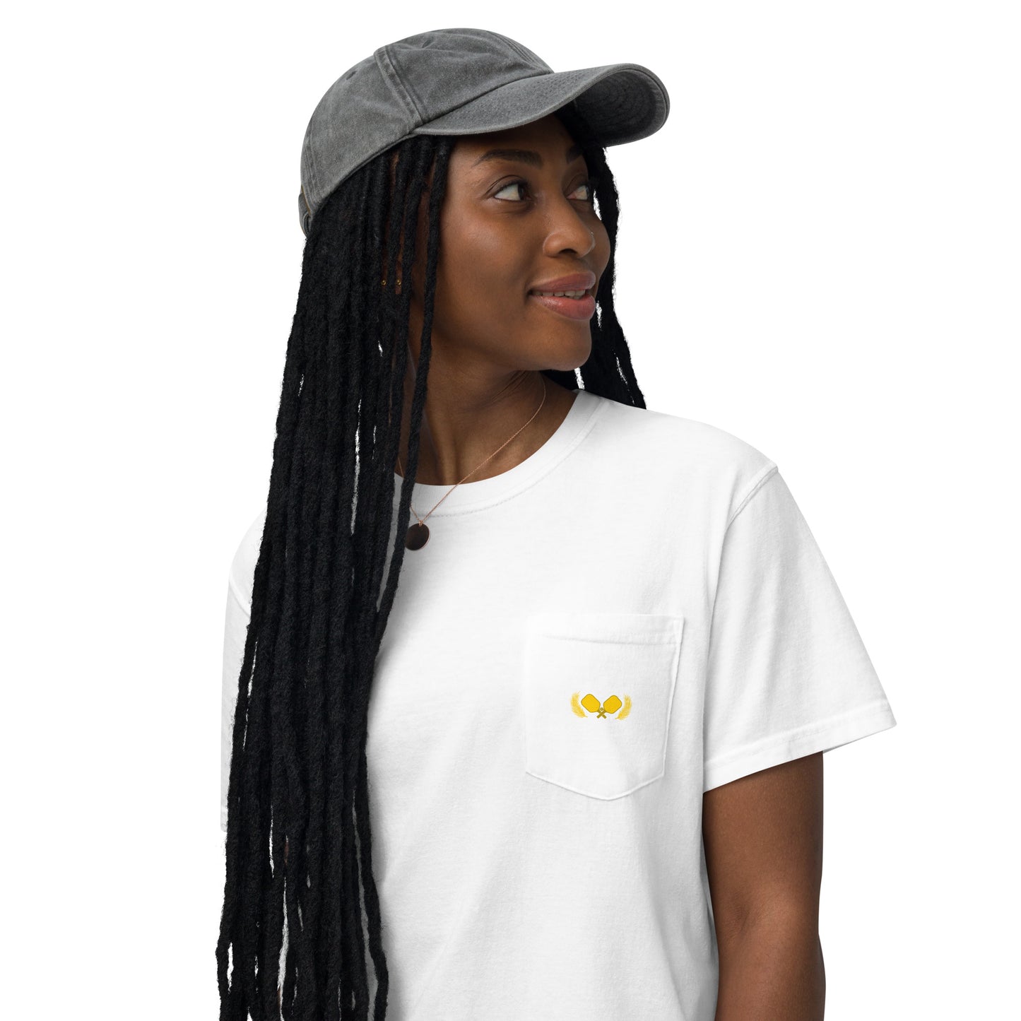 Gold Pickleball Women's pocket t-shirt